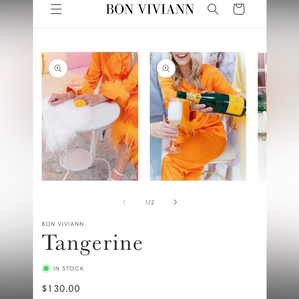 Bon Viviann Daydreamer Pajamas in Tangerine
